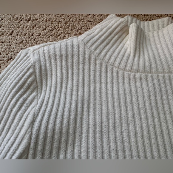 American Apparel Rib Long Sleeve Crop Turtleneck - Picture 6 of 7